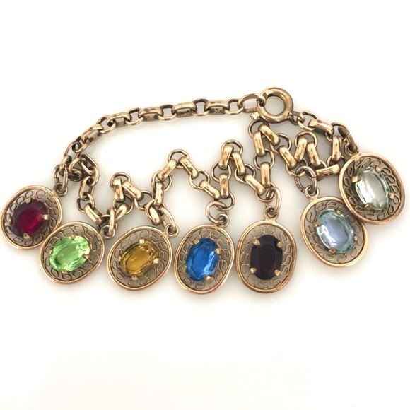 Vintage Jewelry - Vintage GF Multi Gemstone Bracelet